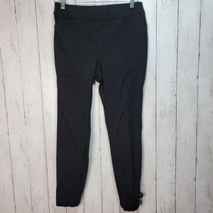 WHITE HOUSE BLACK MARKET WHBM Women's Black Button Ankle Pull On Pants Size 10.